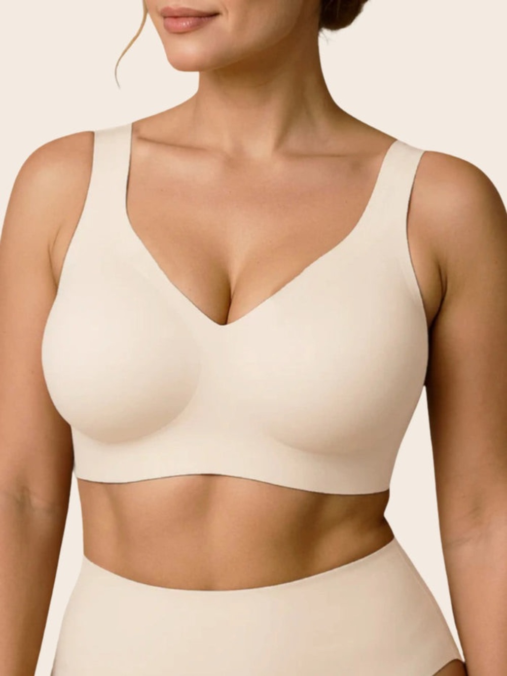 Soft Intention Jelly Wireless T Shirt Bra Tan NWT Size Medium